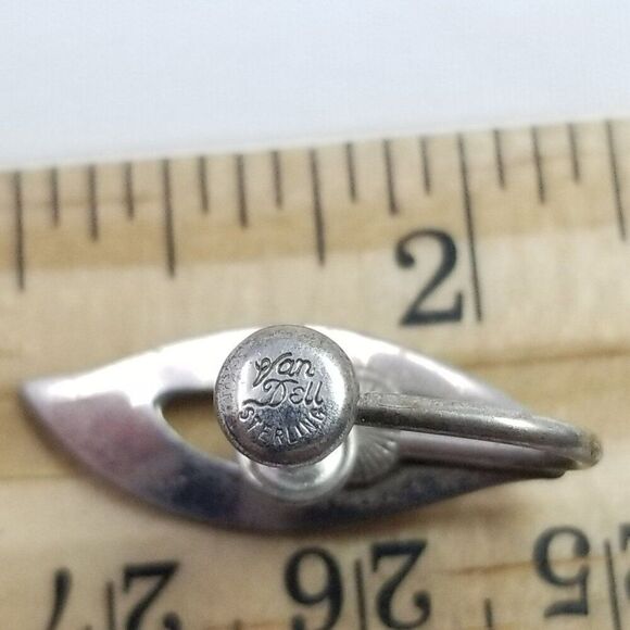 Vintage Van Dell Sterling Silver Rhinestone Clip On Screw Back Earrings, Minimal - Picture 4 of 7